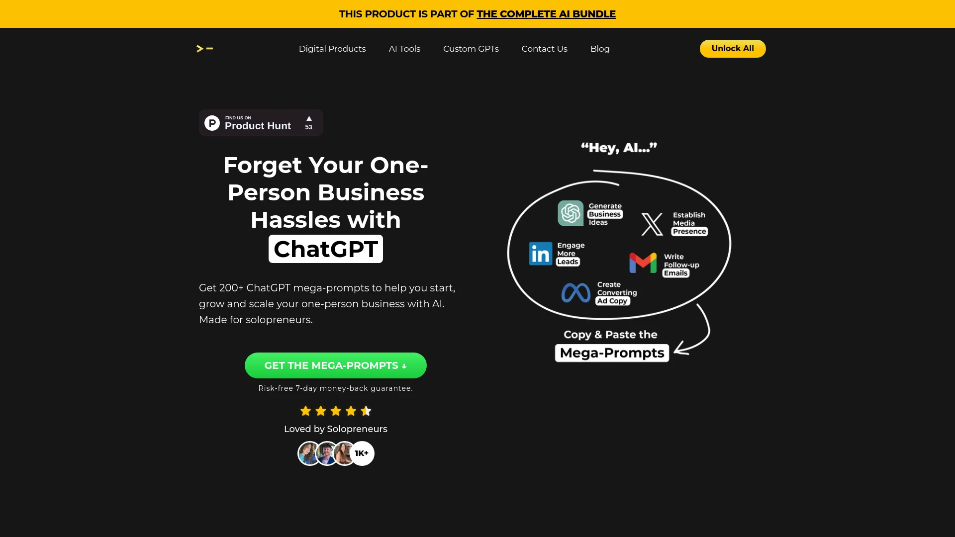 200+ ChatGPT Mega-Prompts for Solopreneurs - AI Tool Ocean