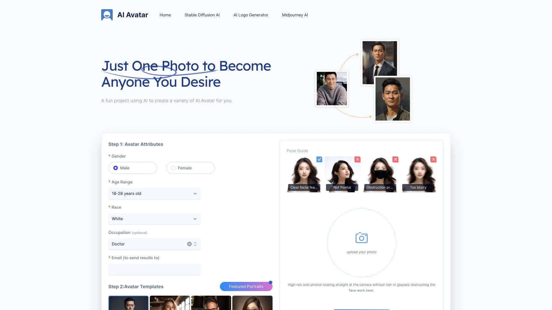 AI Avatar Generator - AI Tool Ocean