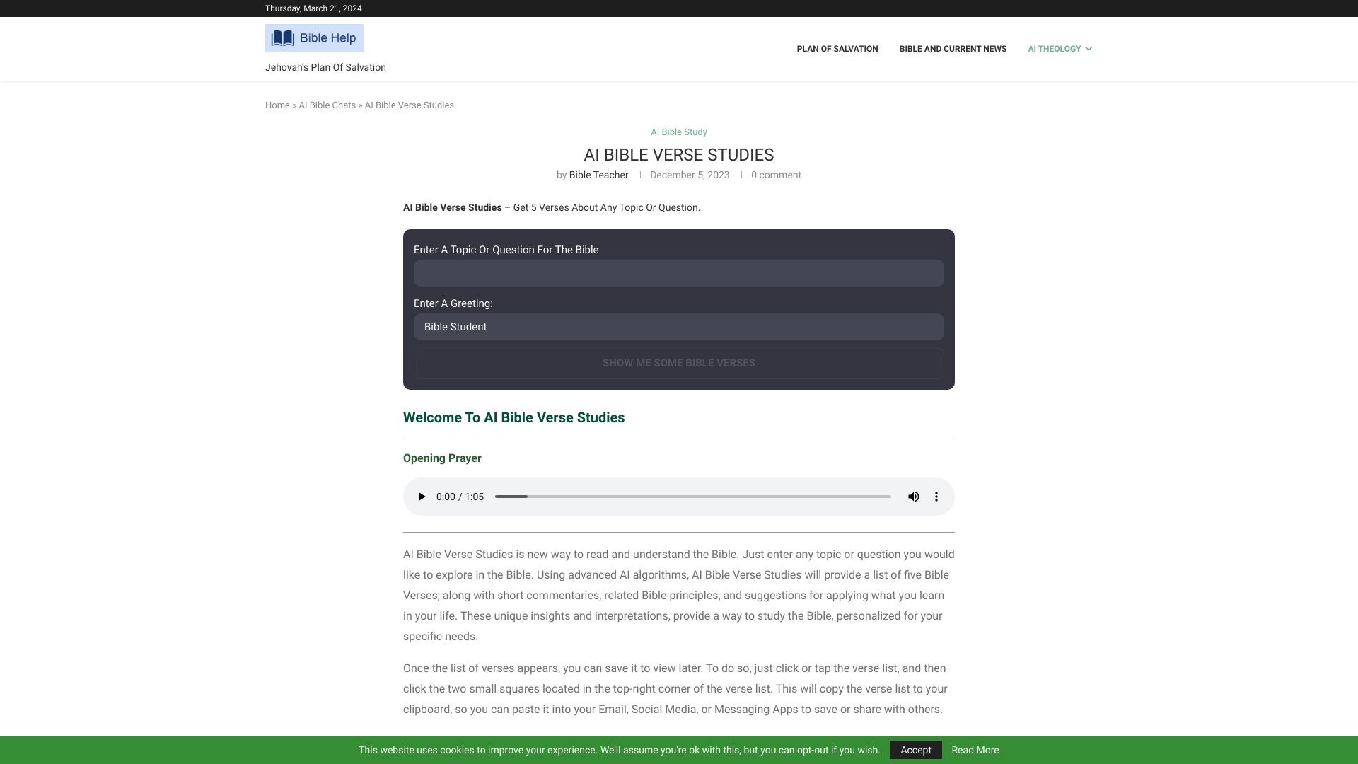AI Bible Verse Studies - AI Tool Ocean