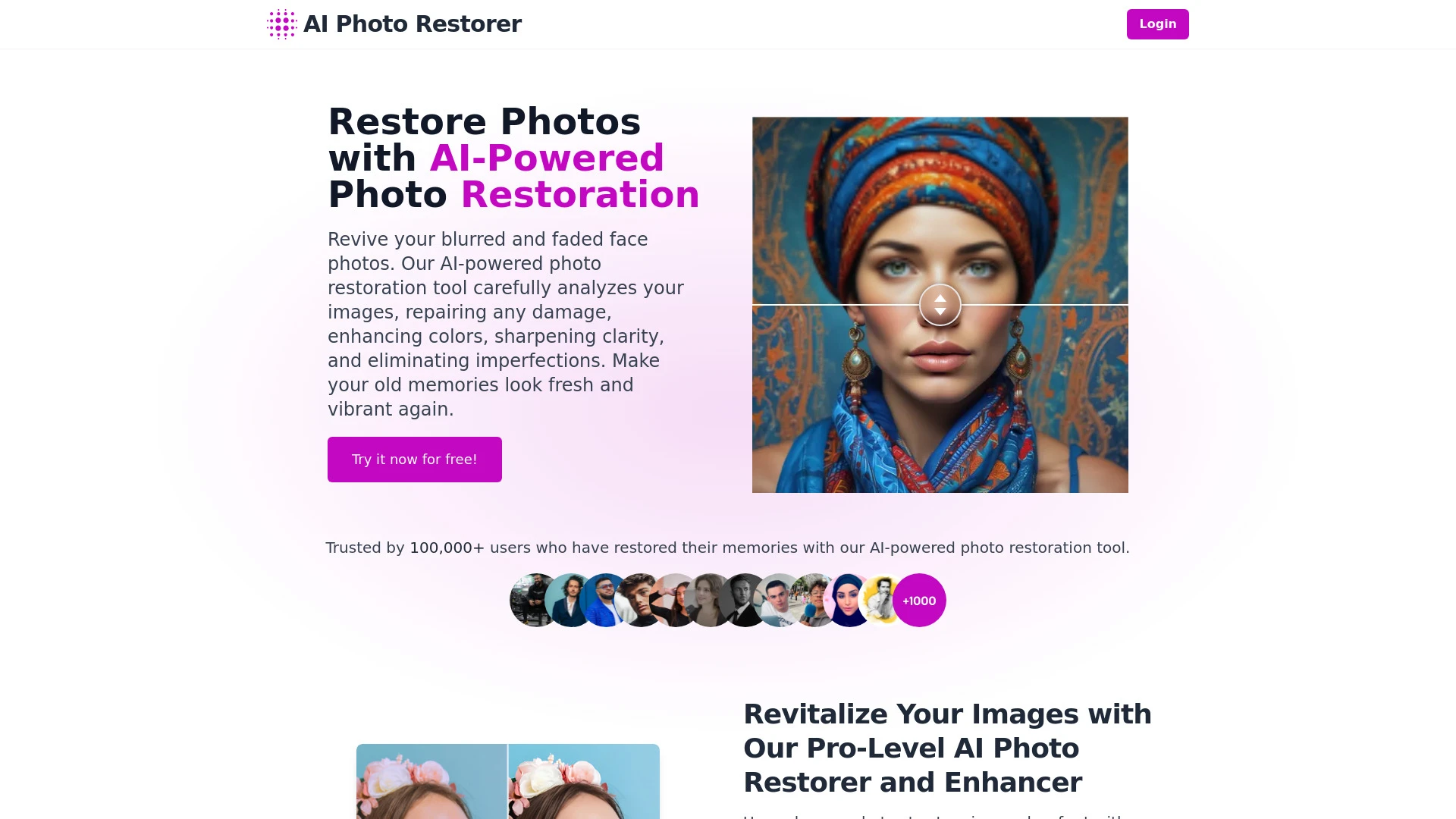 AI Photo Restorer - AI Tool Ocean