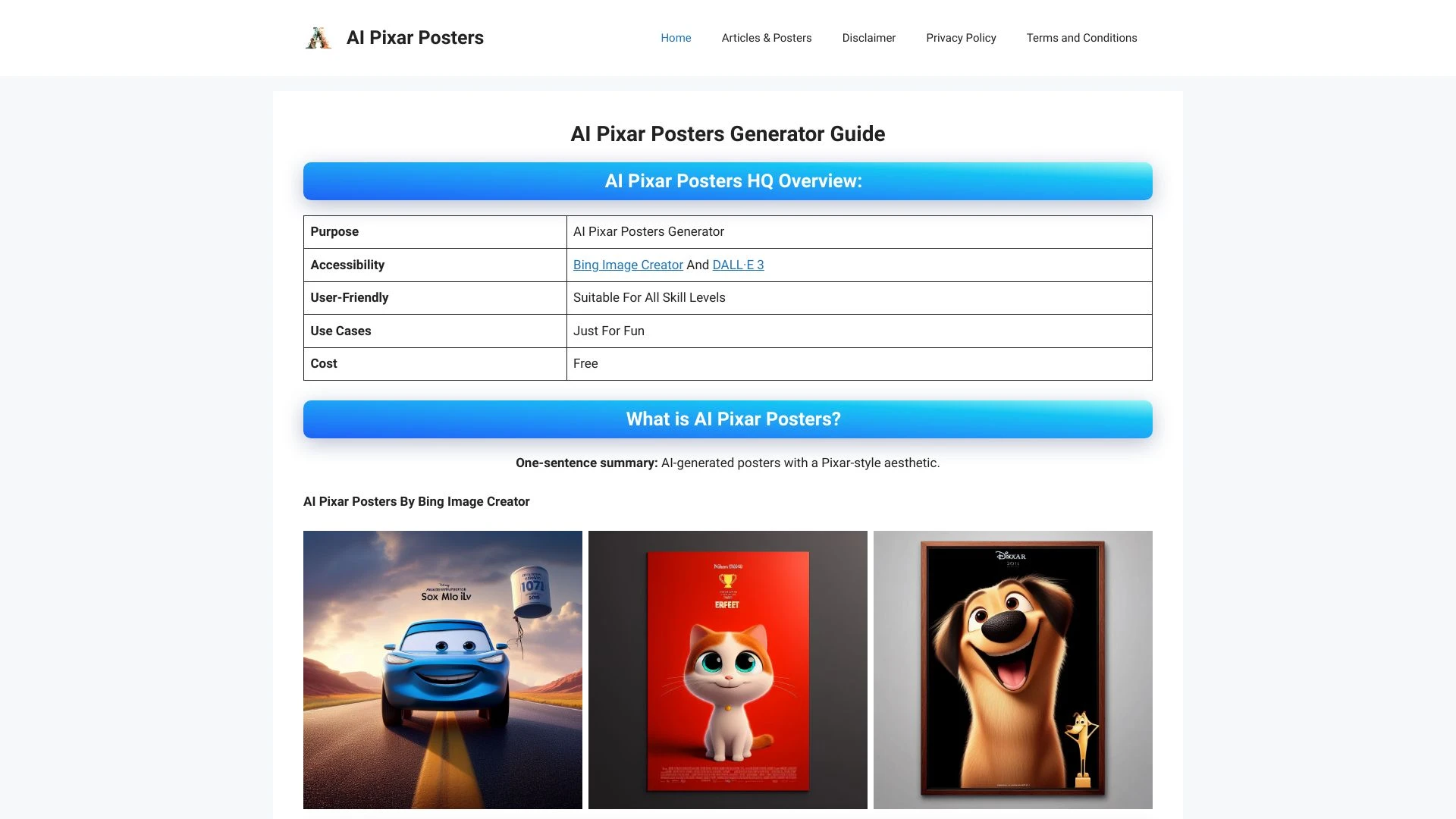 AI Pixar Posters - AI Tool Ocean