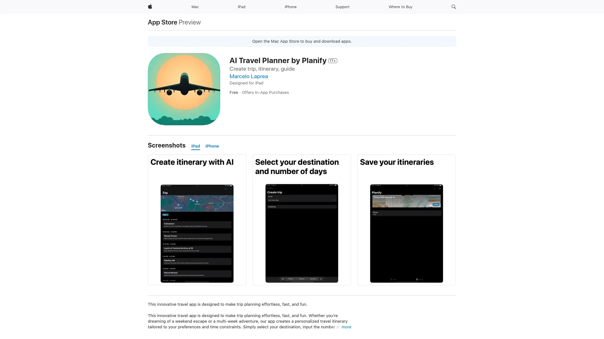 AI Travel Planner by Planify - AI Tool Ocean