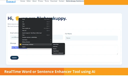 Aksharakuppy TextMagic - Chrome Extension - AI Tool Ocean