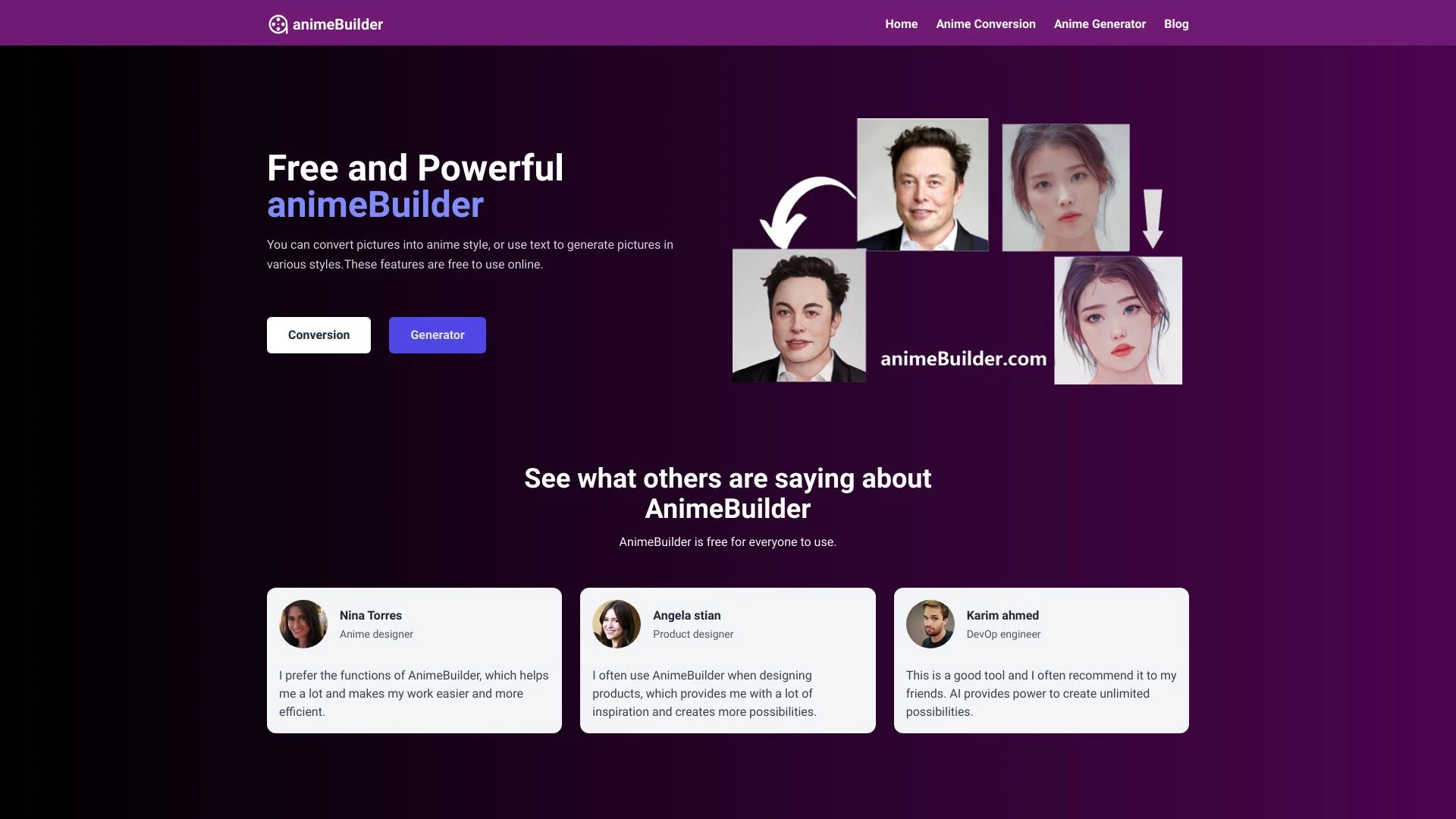 animeBuilder - AI Tool Ocean