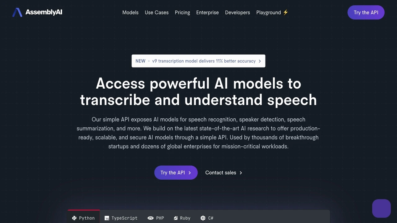 AssemblyAI - AI Tool Ocean