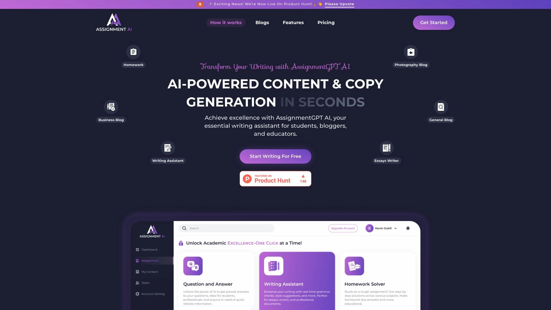 AssignmentGPT AI - AI Tool Ocean