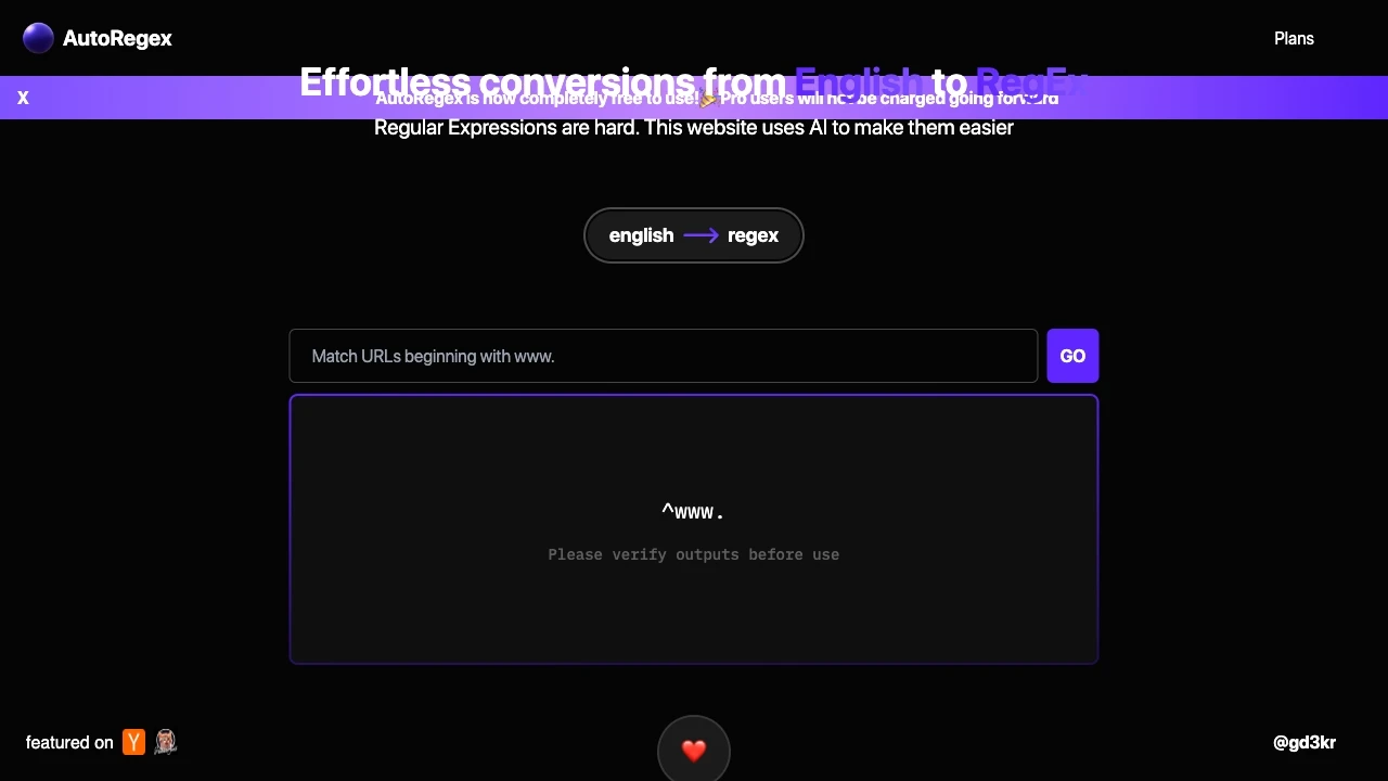 AutoRegex - AI Tool Ocean