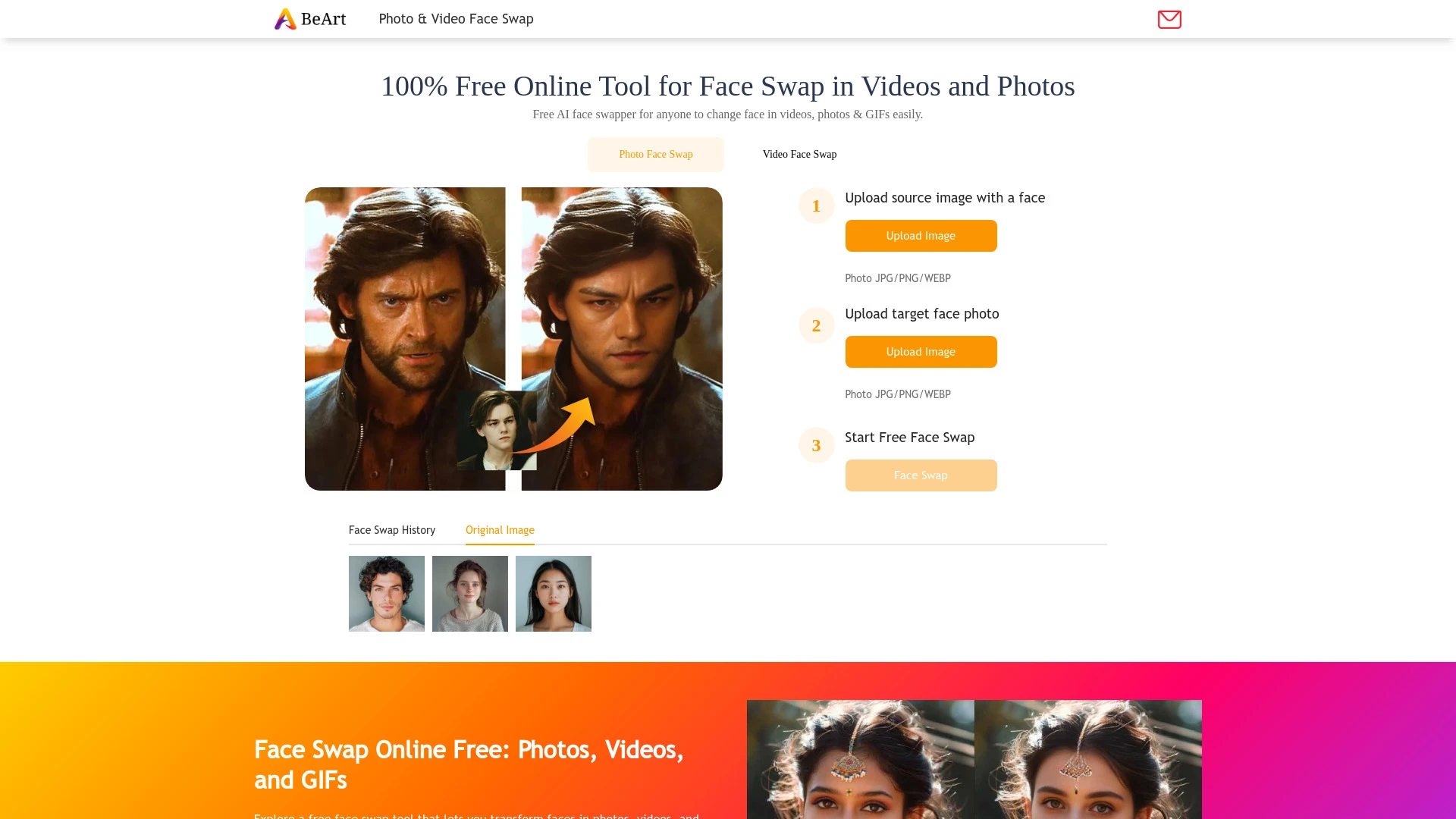 BeArt AI Face Swap - AI Tool Ocean