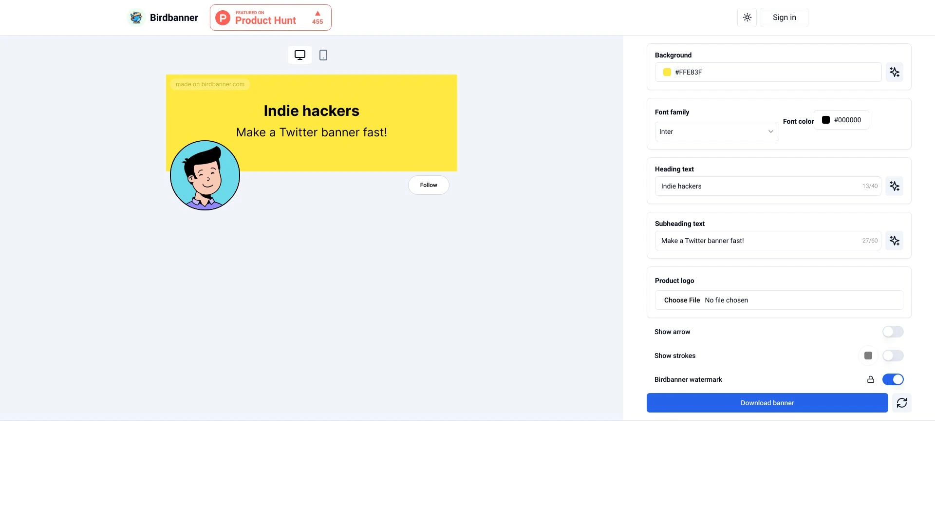Birdbanner - AI Tool Ocean
