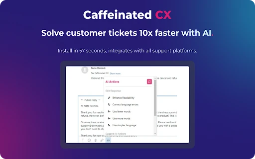 Caffeinated CX AI - Chrome Extension - AI Tool Ocean