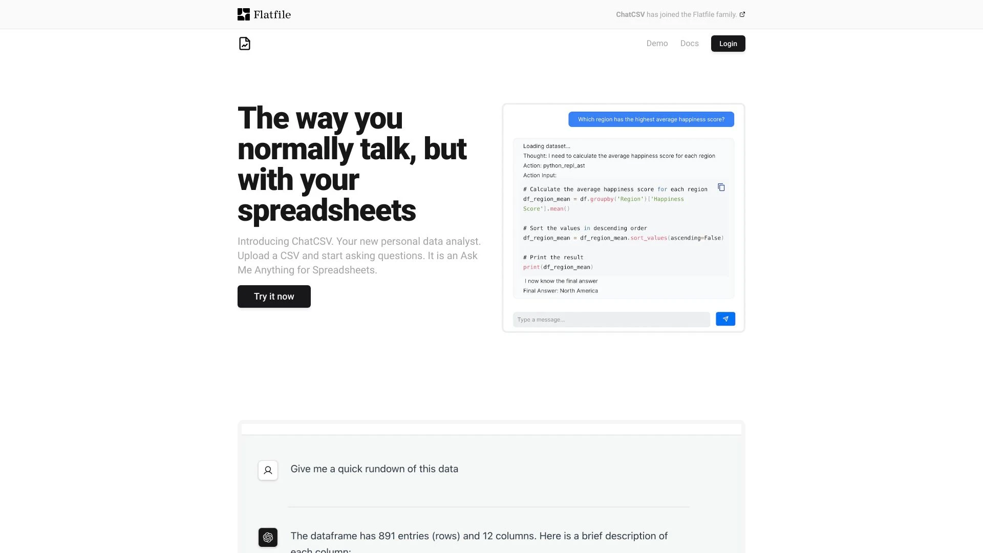 ChatCSV - AI Tool Ocean