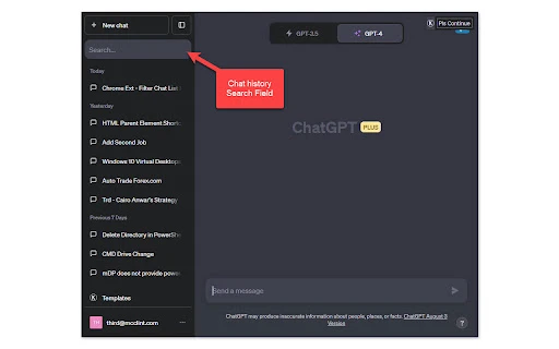 ChatGPT Chat History Search & Filter - Chrome Extension - AI Tool Ocean