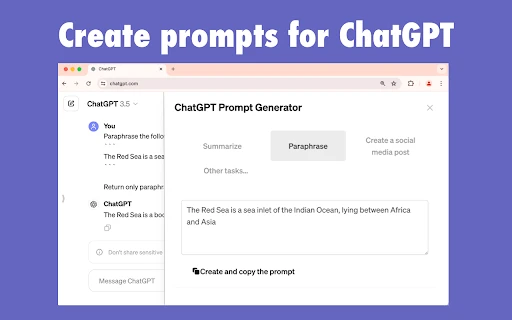 ChatGPT Prompt Generator - Chrome Extension - AI Tool Ocean