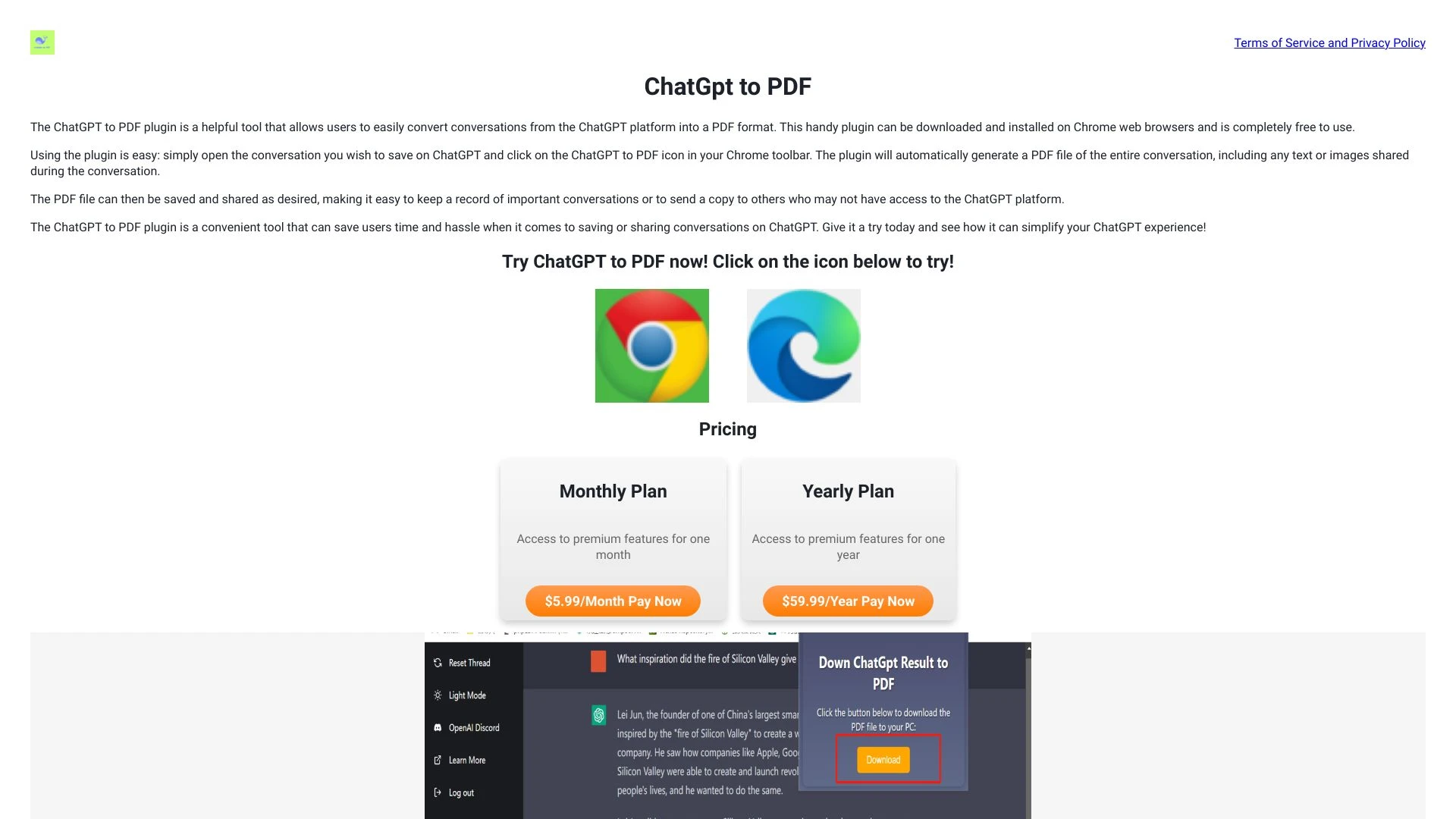 ChatGpt2Pdf - AI Tool Ocean
