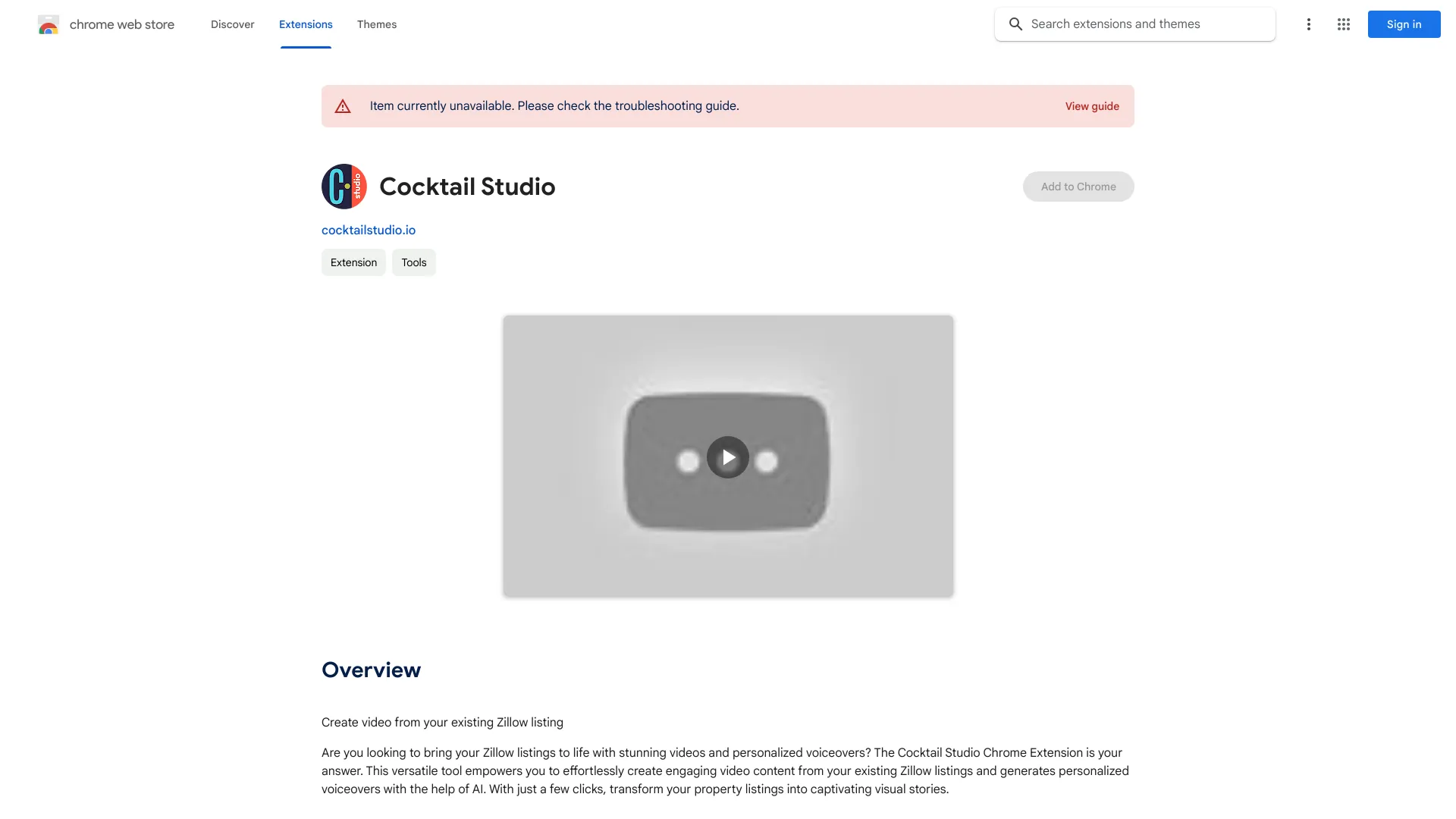 Cocktail Studio Chrome Extension - Chrome Extension - AI Tool Ocean