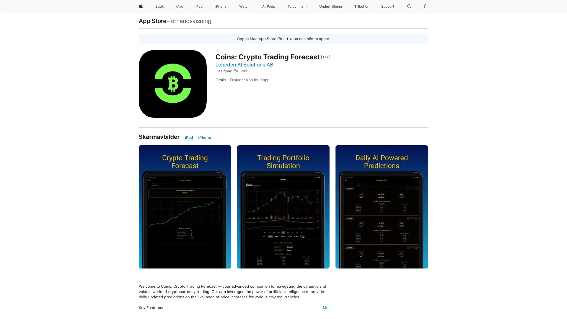 Coins: Crypto Trading Forecast - AI Tool Ocean