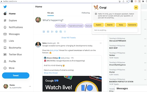 CorgiAI - Chrome Extension - AI Tool Ocean