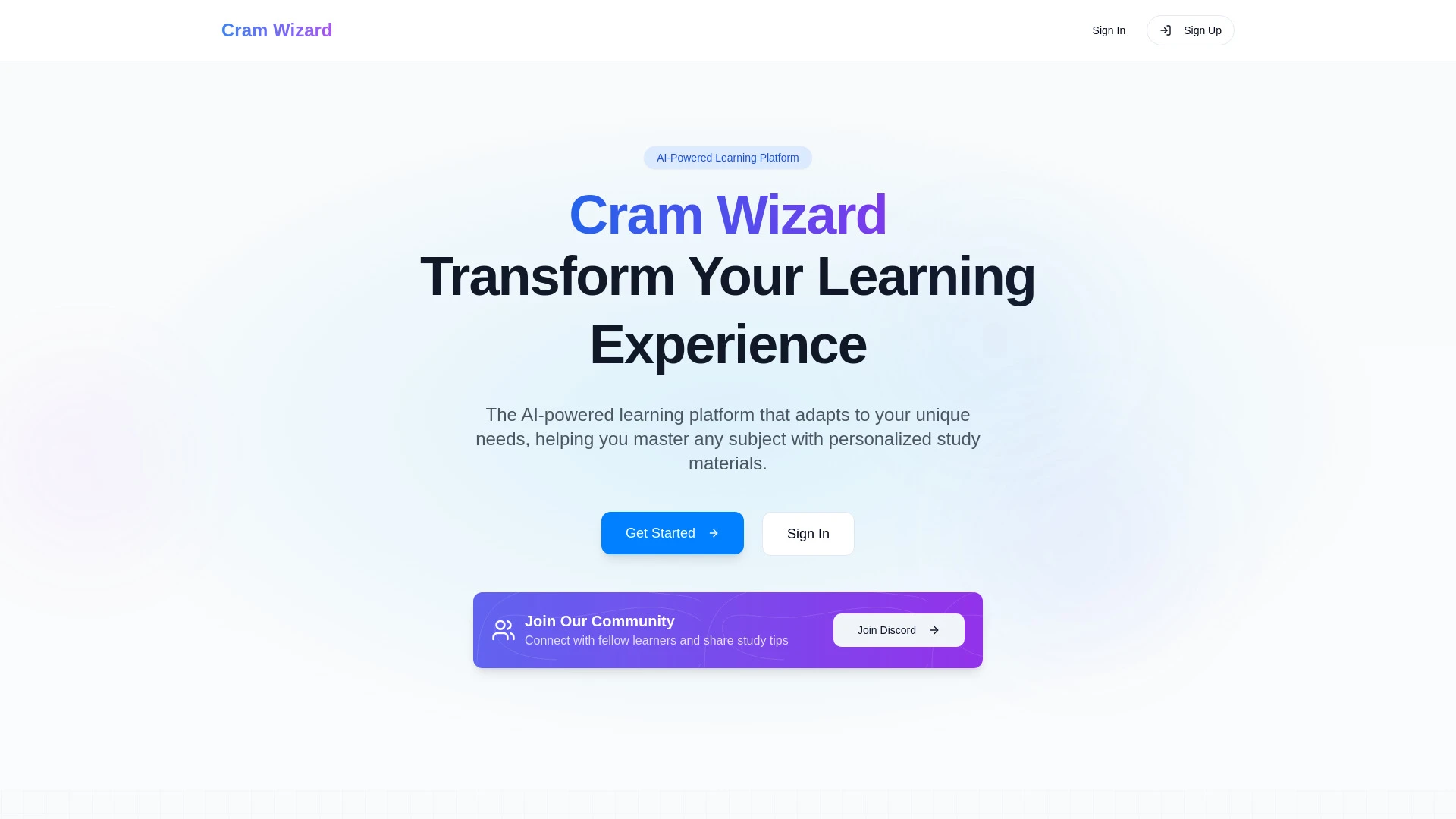 Cram Wizard - AI Tool Ocean
