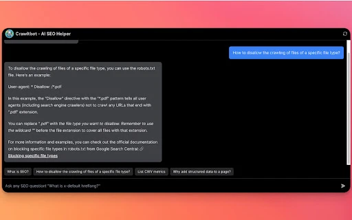 Crawltbot - AI SEO Helper - Chrome Extension - AI Tool Ocean