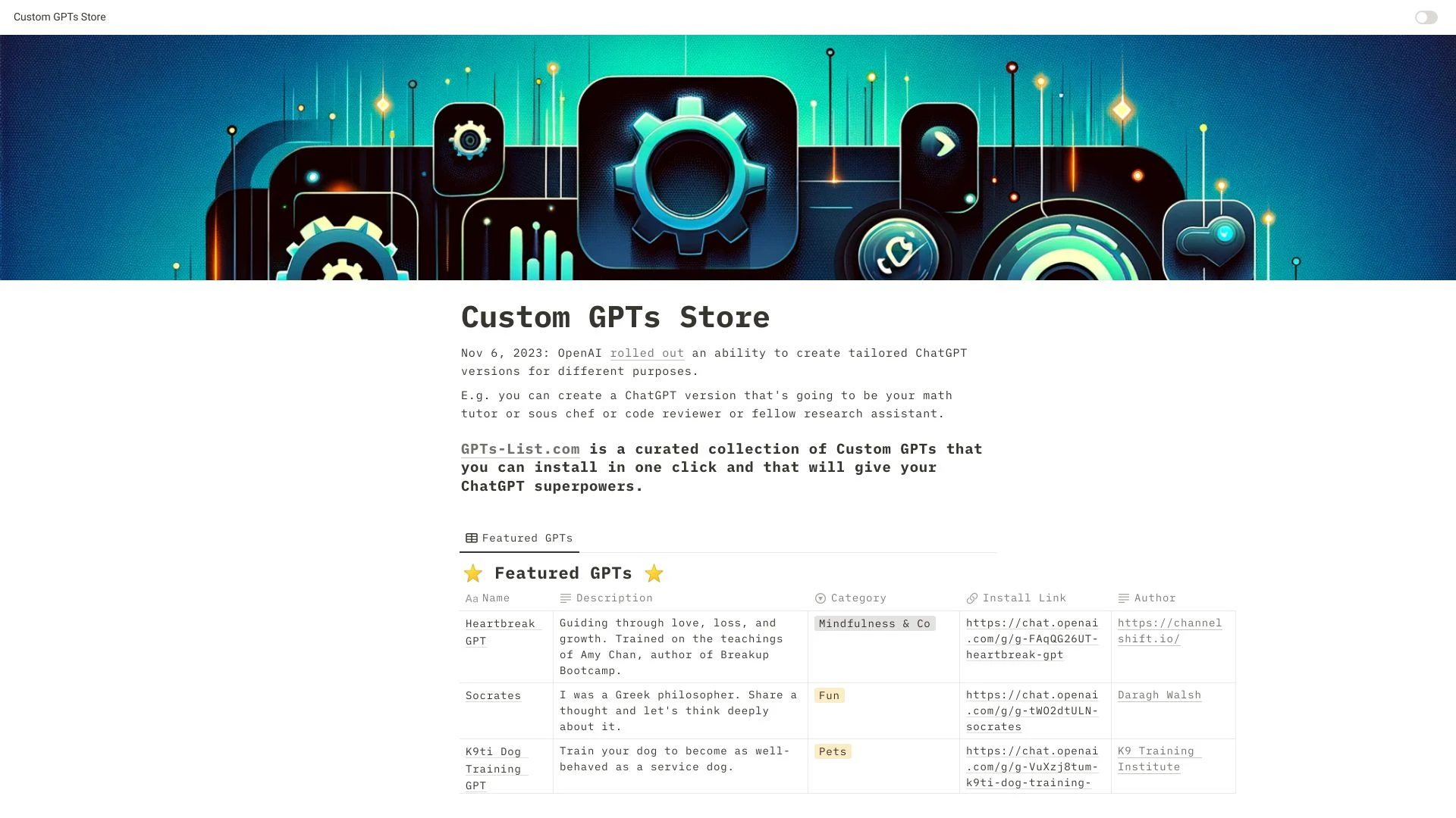 Custom GPTs Store - AI Tool Ocean