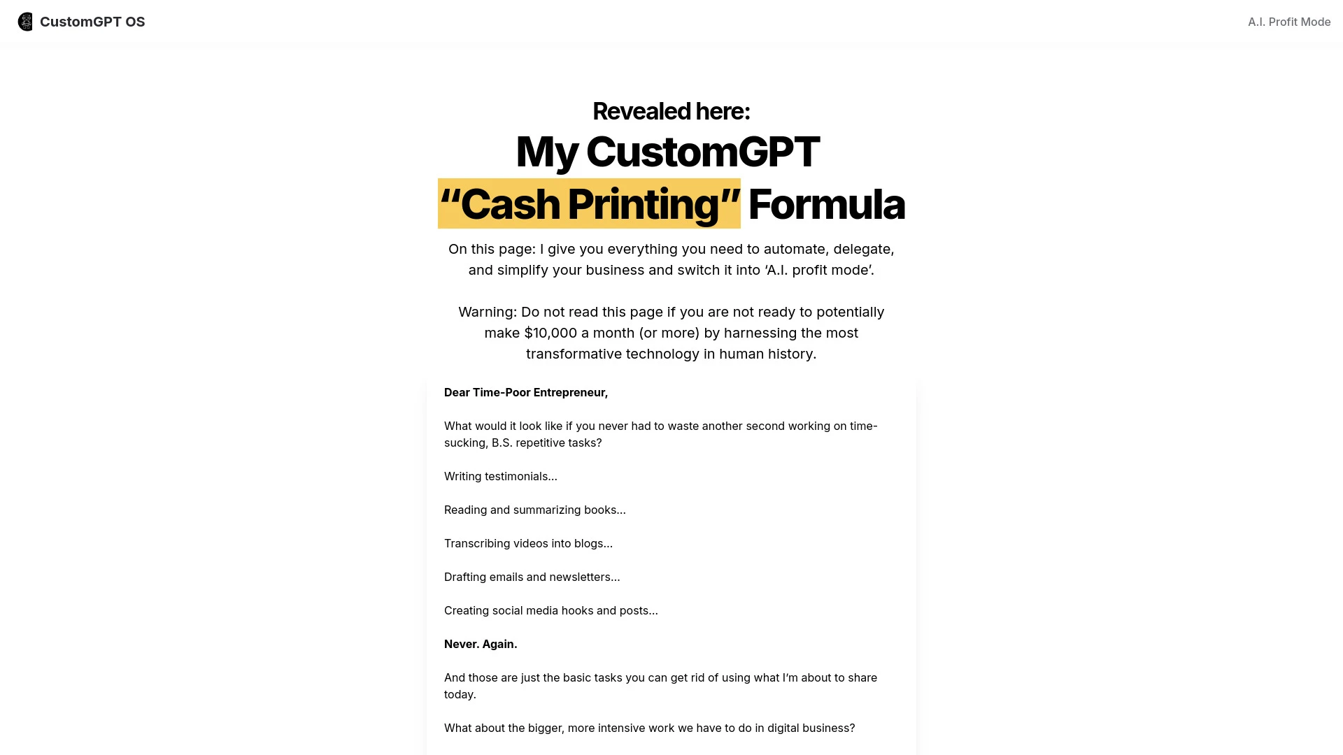 CustomGPT OS - AI Tool Ocean