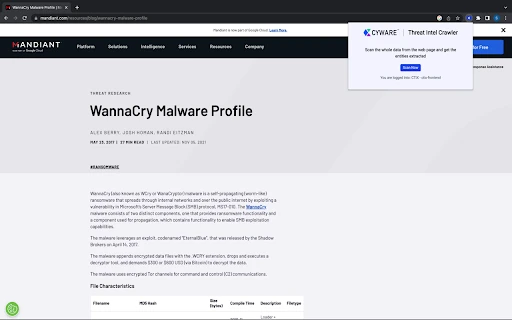 Cyware Threat Intel Crawler - Chrome Extension - AI Tool Ocean