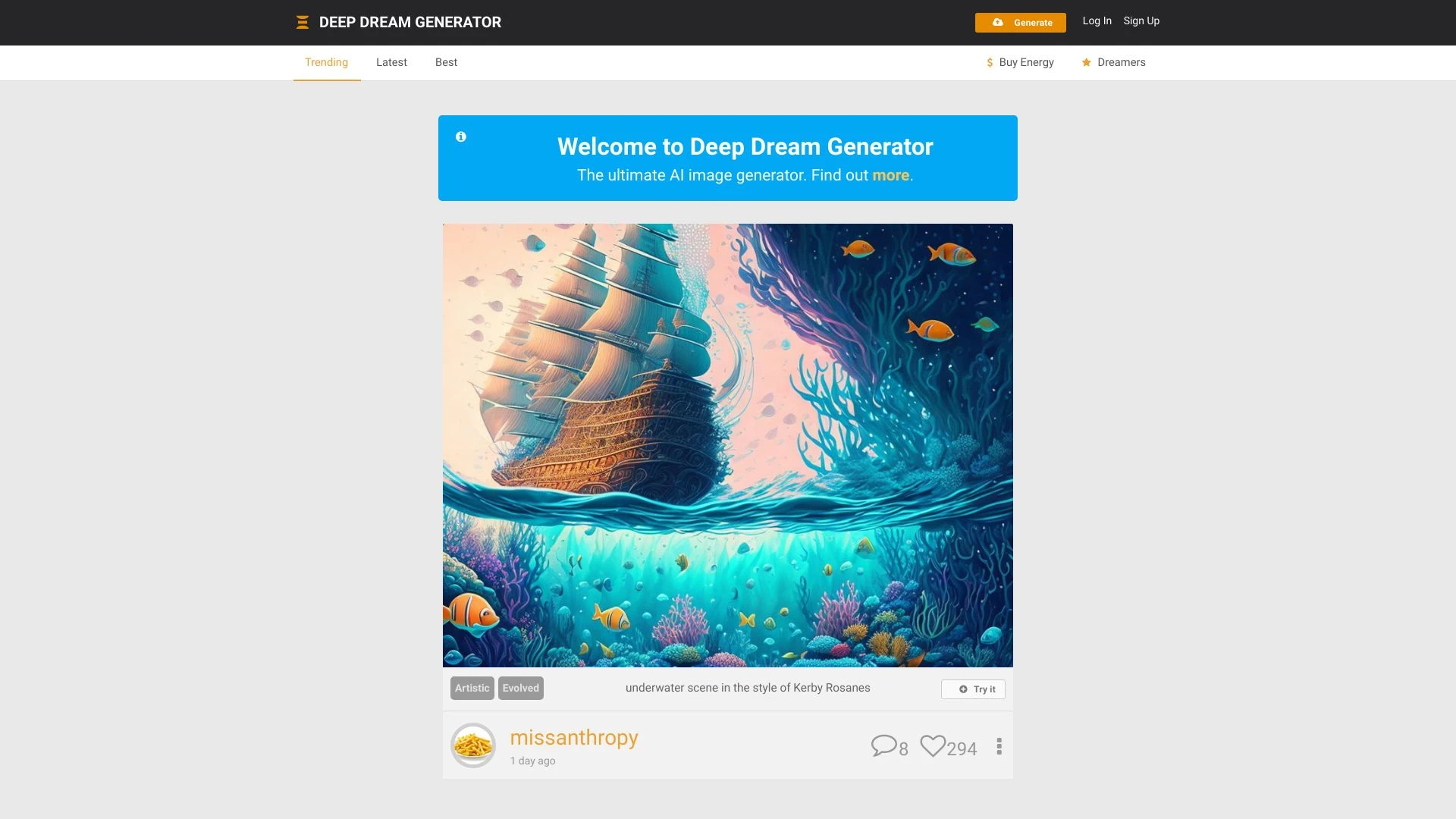 Deep Dream Generator - AI Tool Ocean