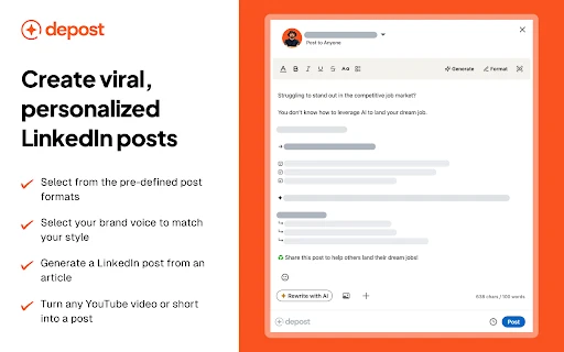 Depost AI - Chrome Extension - AI Tool Ocean