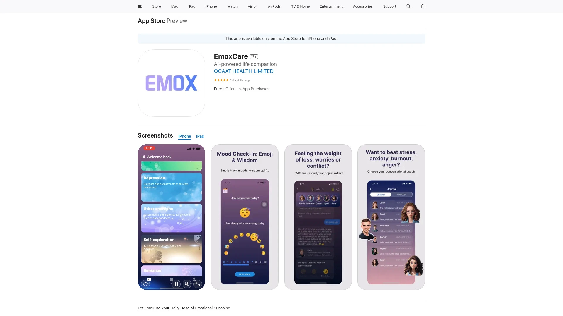 EmoxCare - AI Tool Ocean