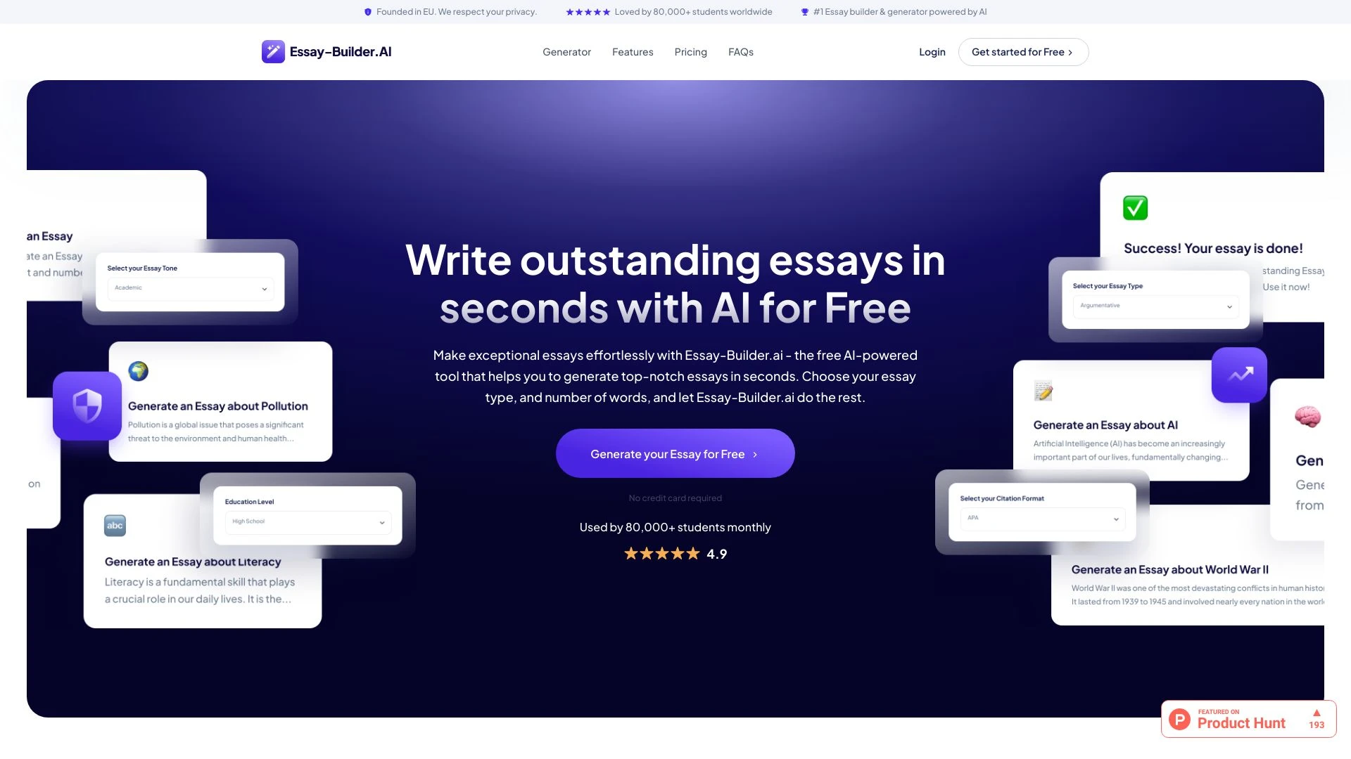 Essay Builder AI - AI Tool Ocean
