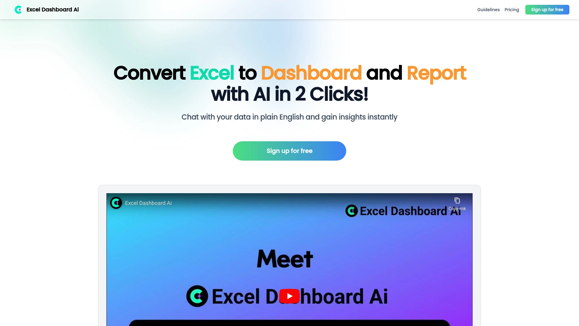 ExcelDashboard Ai - AI Tool Ocean