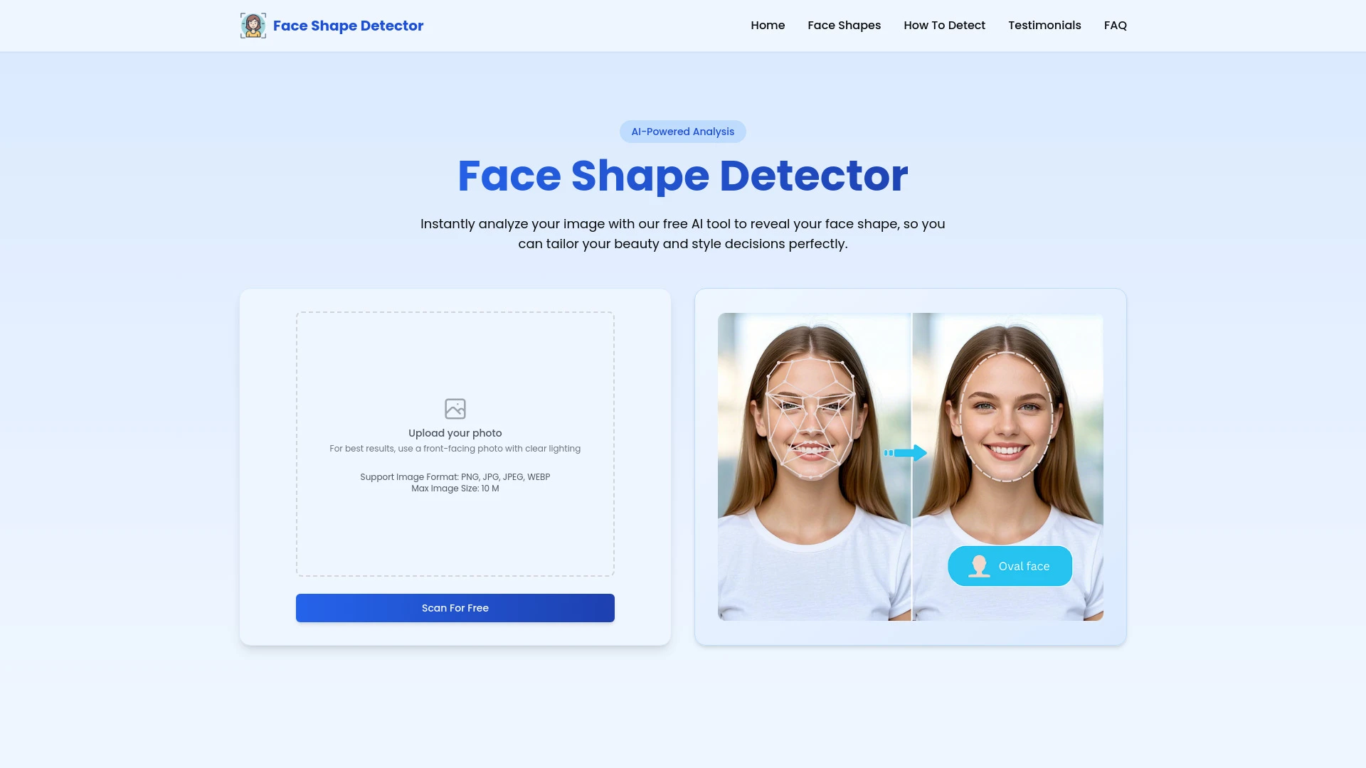 FaceShapeDetector - AI Tool Ocean