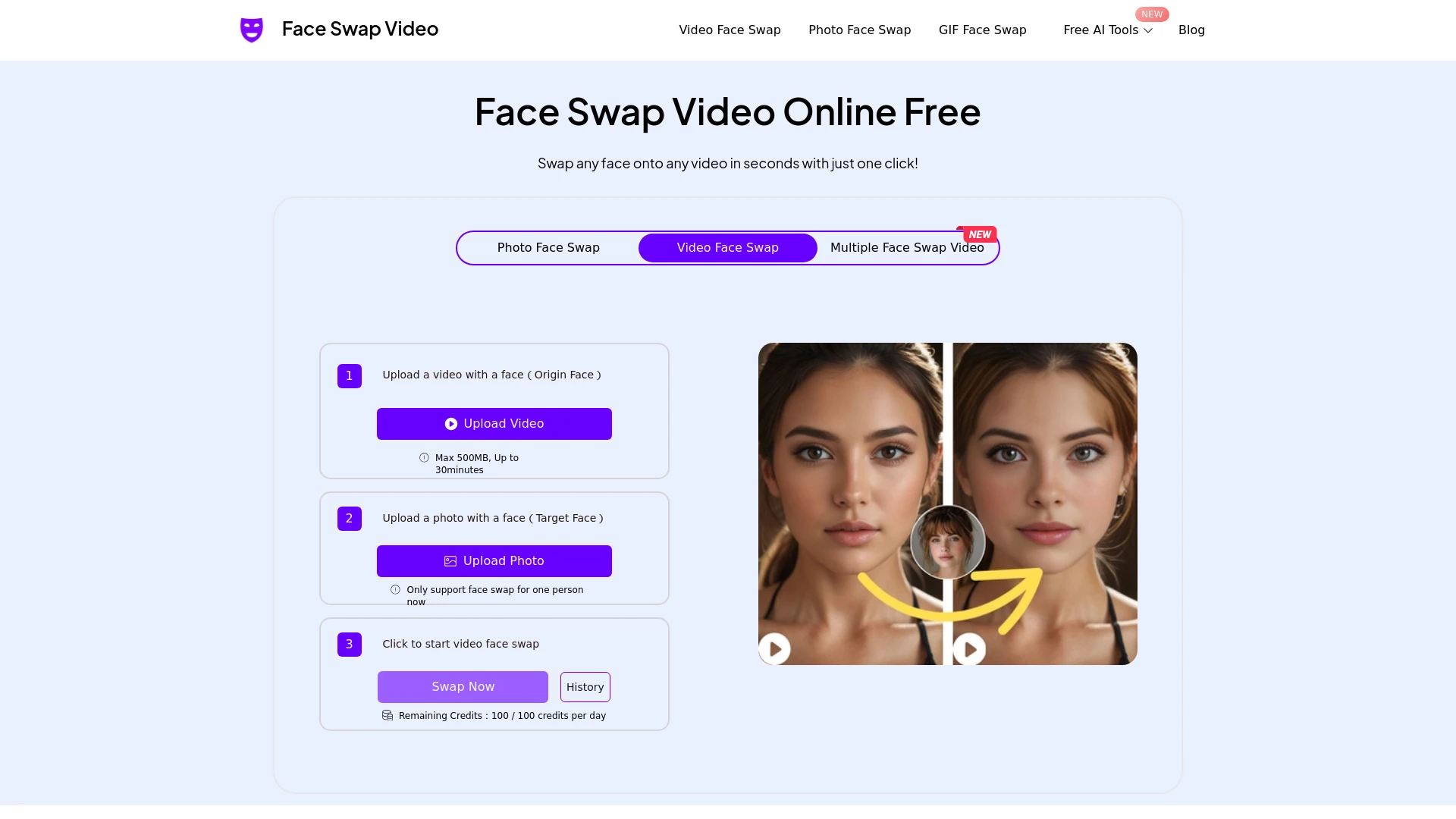 FaceSwapVideo - AI Tool Ocean