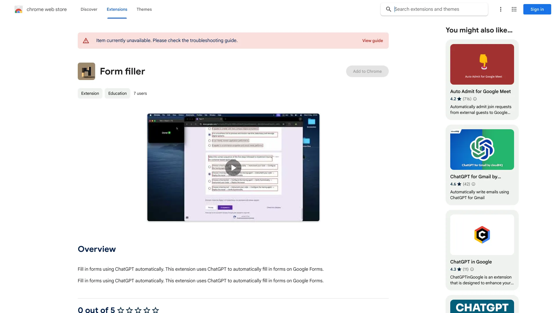 Fill in forms using ChatGPT automatically - Chrome Extension - AI Tool Ocean
