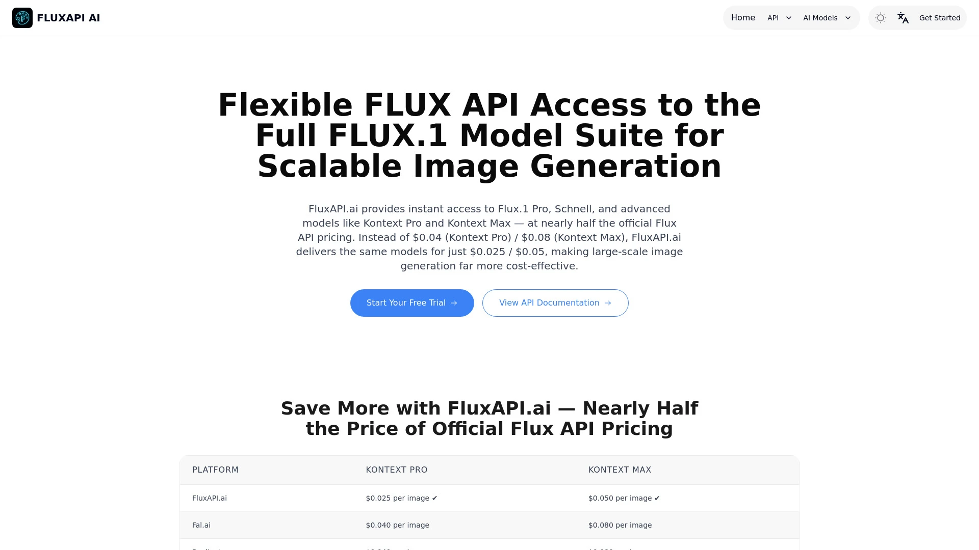 FluxAPI.ai: Affordable & Multi-Model FLUX.1 Image Generation API - AI Tool Ocean