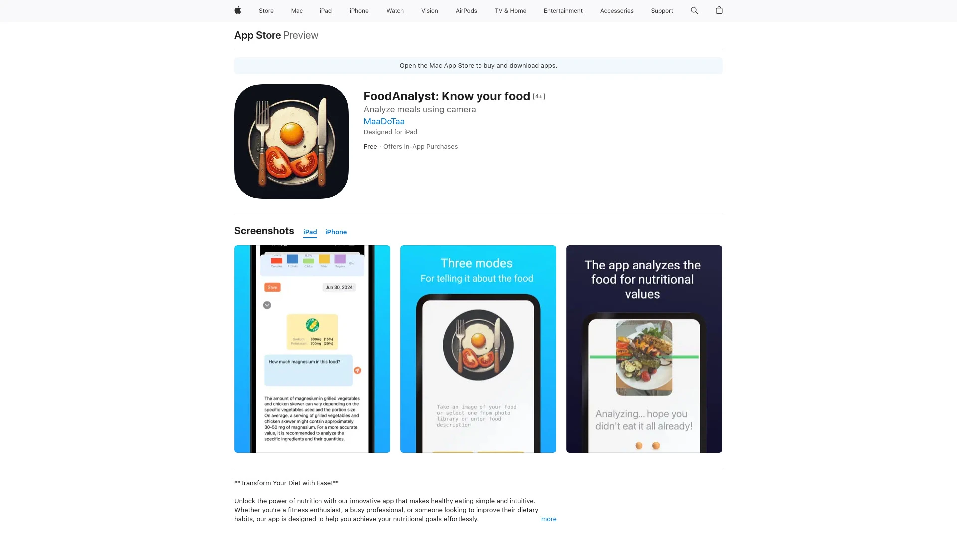 FoodAnalyst: Know your food - AI Tool Ocean