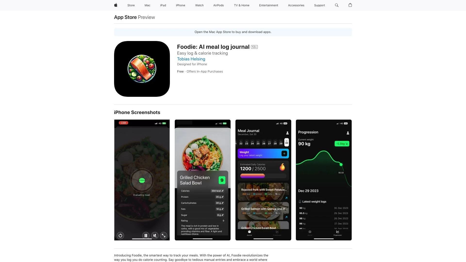 Foodie: AI meal journal - AI Tool Ocean