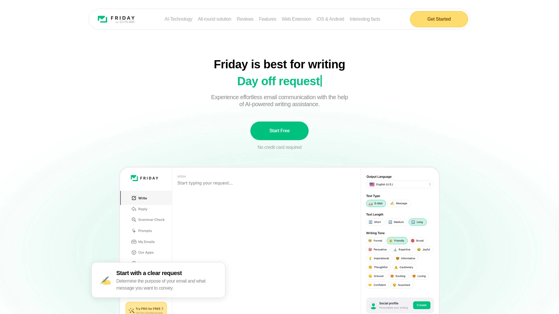 Friday: AI E-mail Writer - AI Tool Ocean