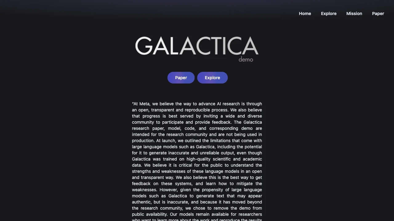 Galactica - AI Tool Ocean