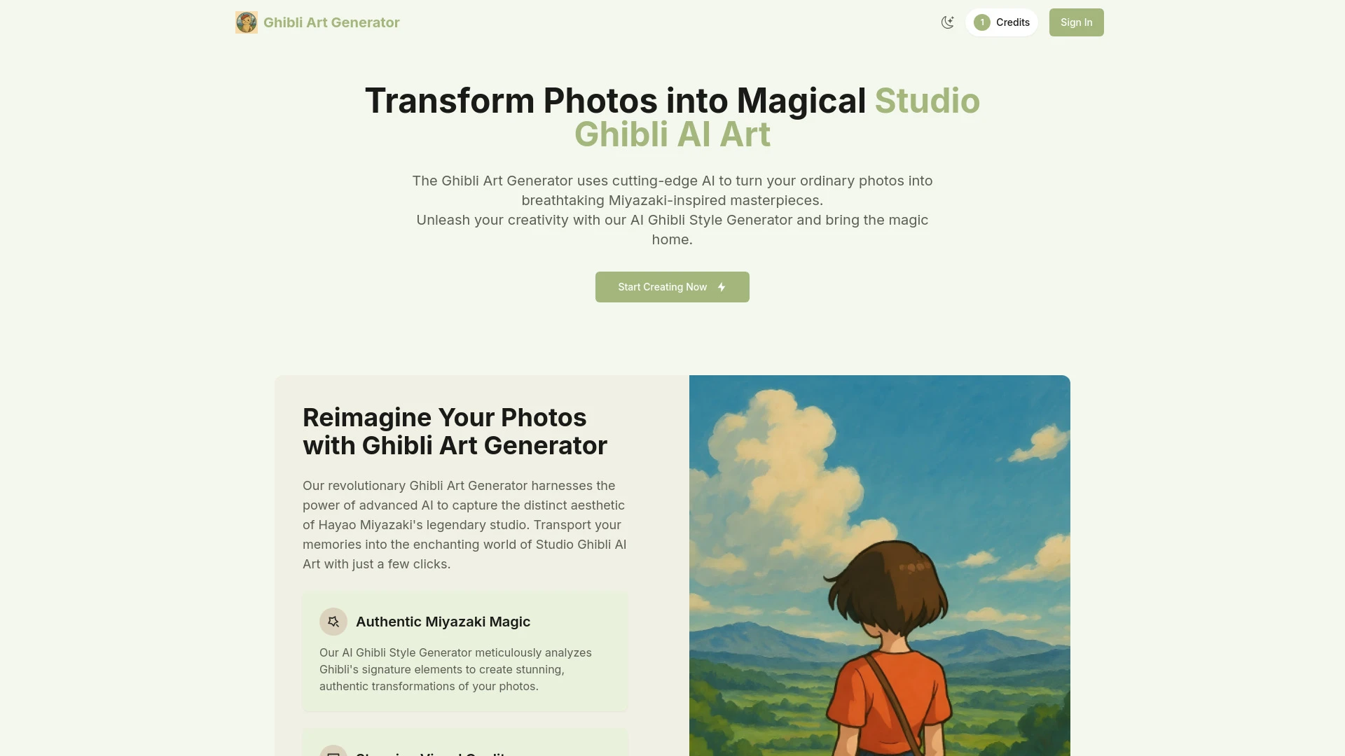 Ghibli Art Generator - AI Tool Ocean