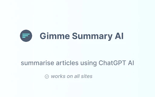 Gimme Summary AI - Chrome Extension - AI Tool Ocean