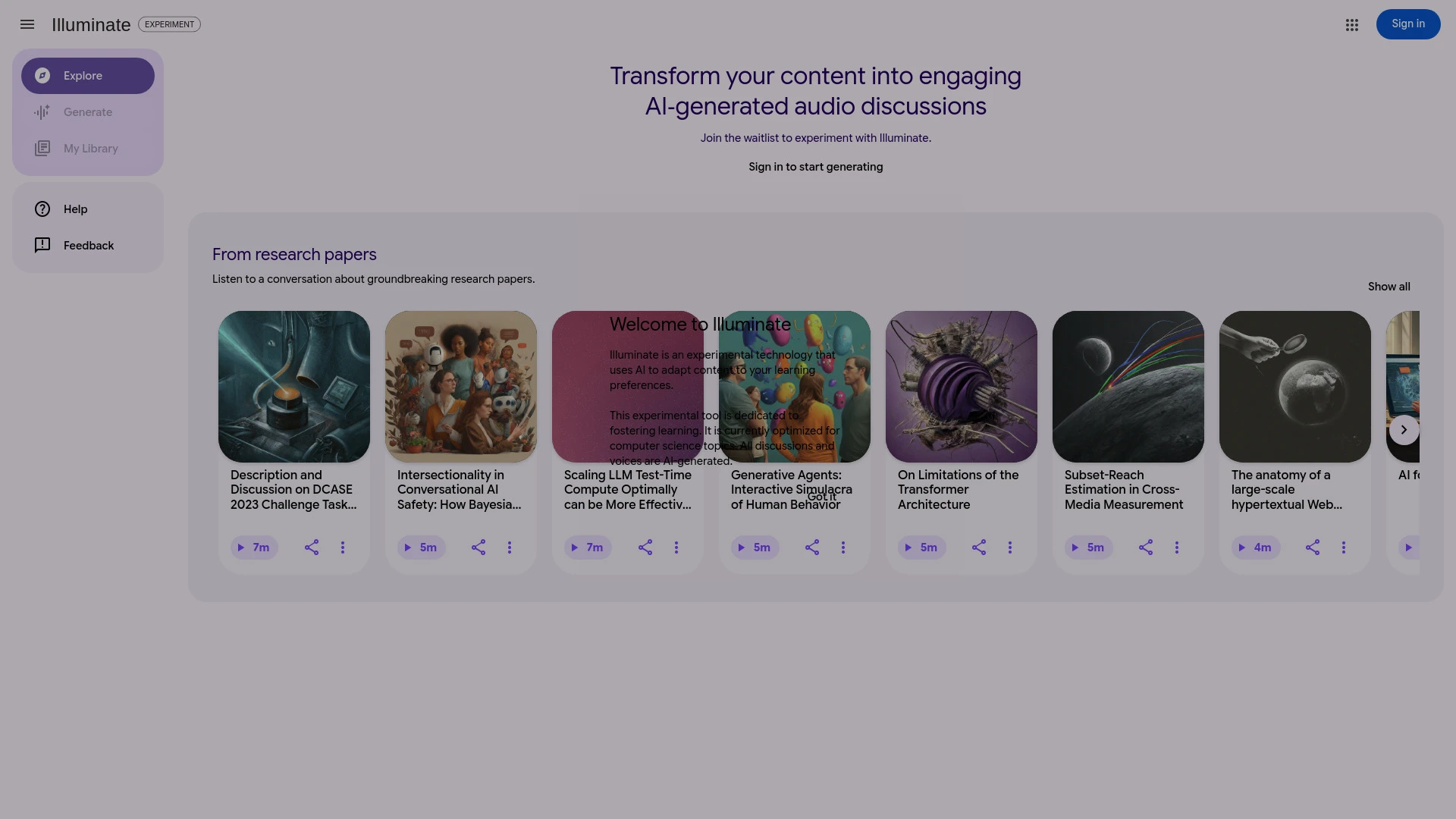 Illuminate - AI Tool Ocean