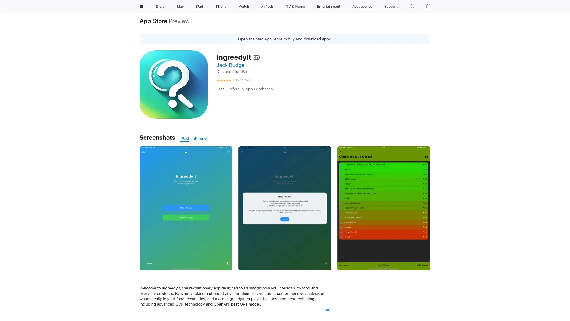 IngreedyIt - AI Tool Ocean