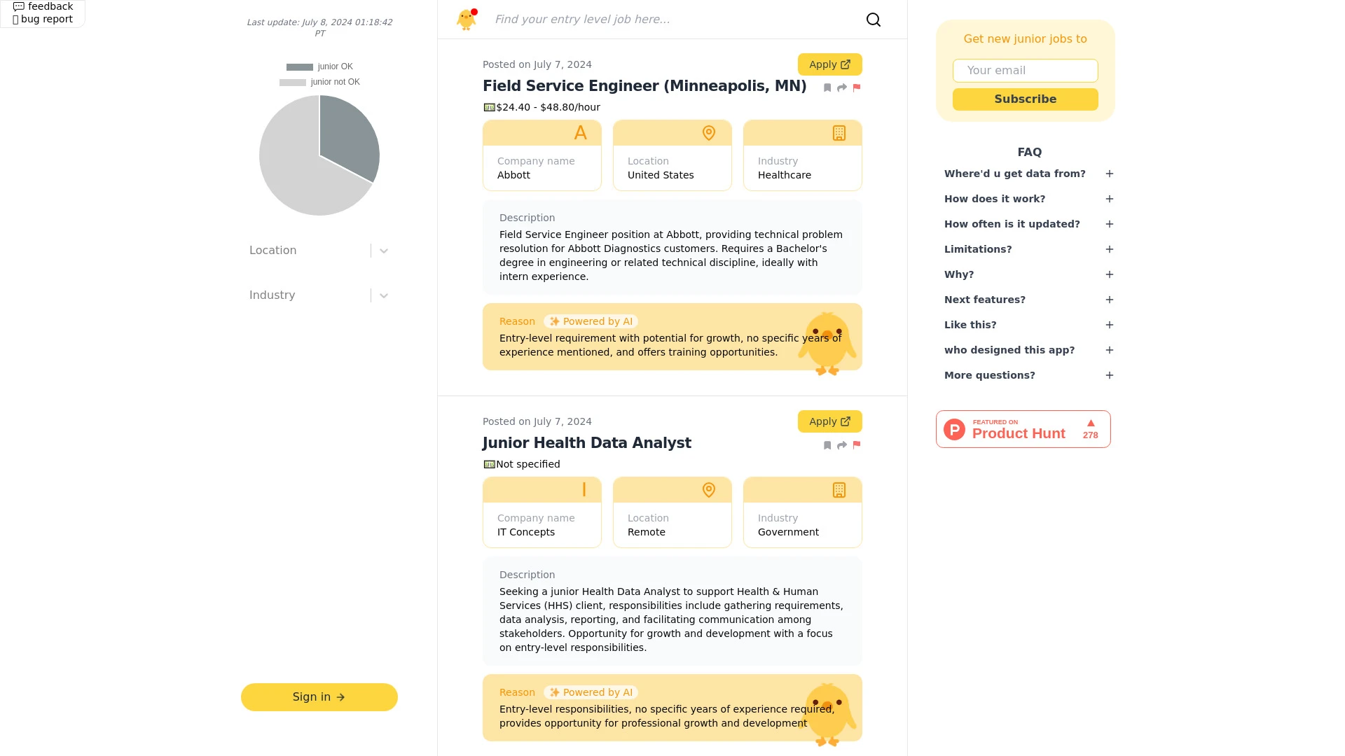 Junior Friendly Jobs - AI Tool Ocean
