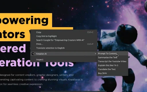 Kreaitor.AI - Chrome Extension - AI Tool Ocean