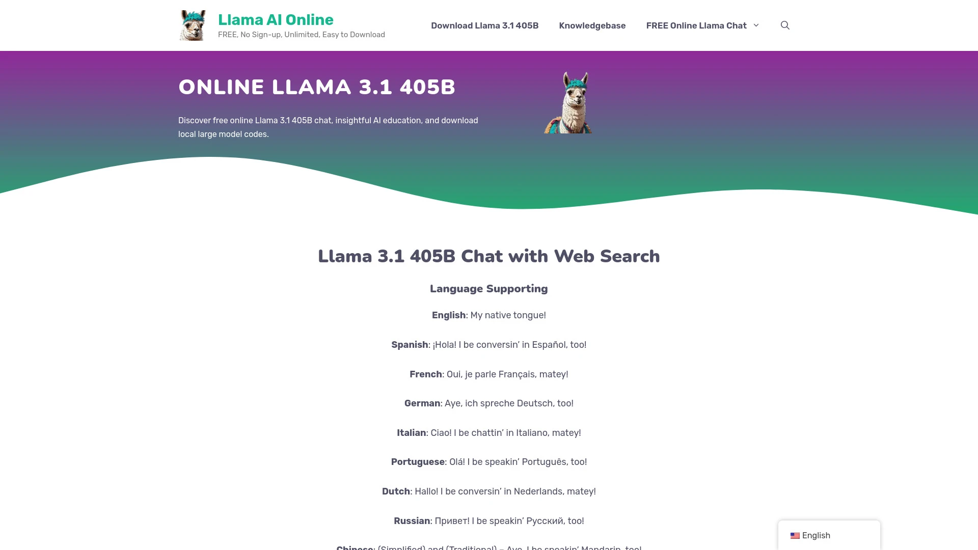Llama AI Online - AI Tool Ocean
