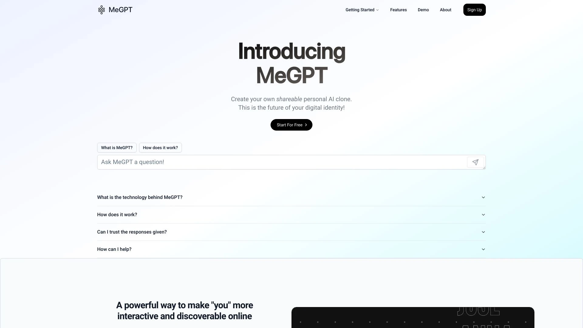 MeGPT - AI Tool Ocean