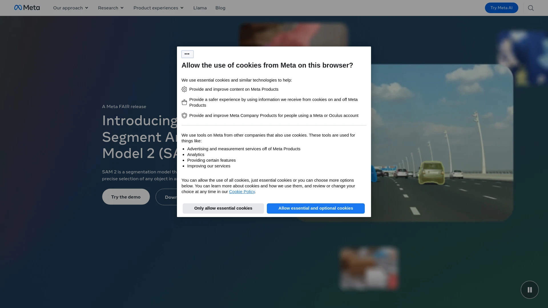 Meta Segment Anything Model 2 - AI Tool Ocean
