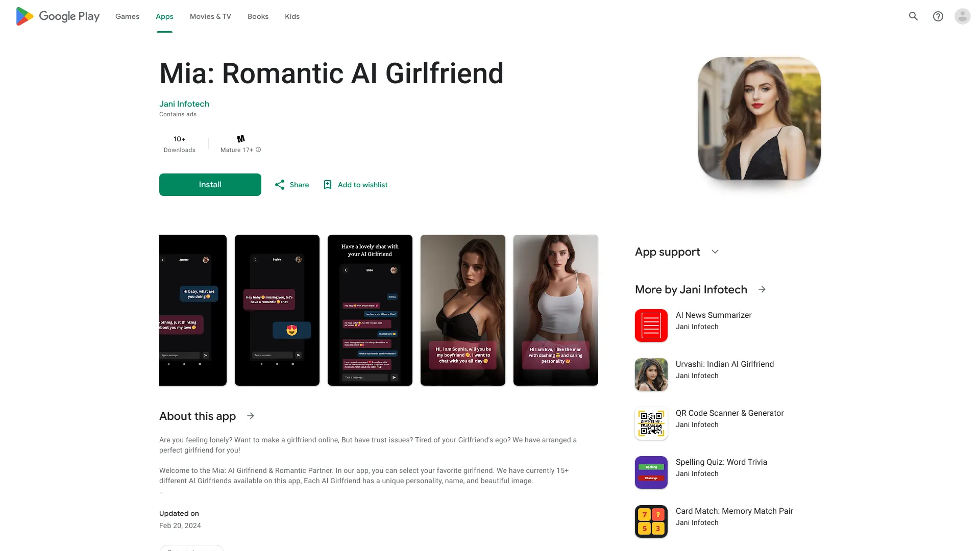 Mia: Romantic AI Girlfriend - AI Tool Ocean