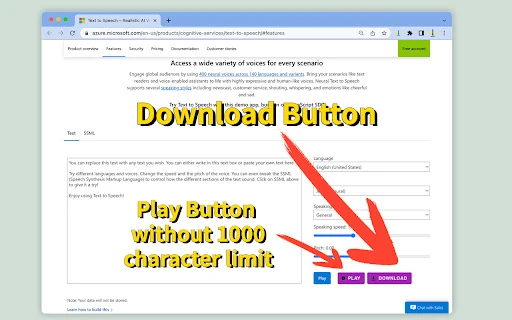 Microsoft Text to Speech - Chrome Extension - AI Tool Ocean